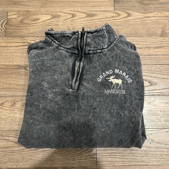 Vintage look Unisex 1/4 zip sweater - Picture 3 of 4